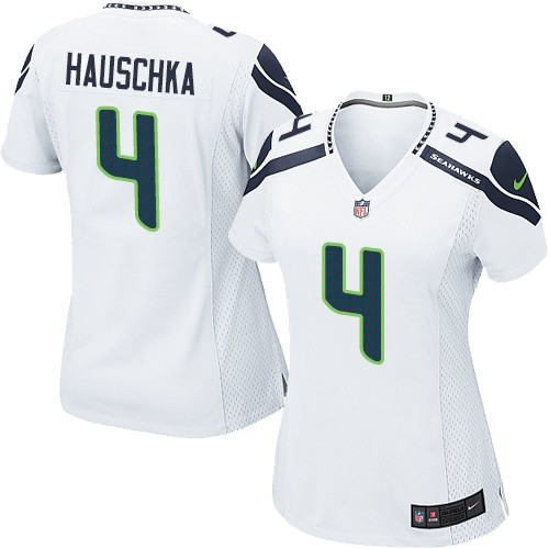 Women's Elite Steven Hauschka Nike Jersey White Road - #4 NFL Seattle Seahawks